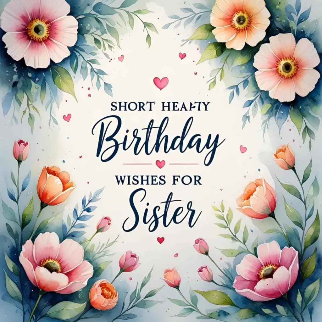 Short Heart Touching Birthday Wishes for Sister