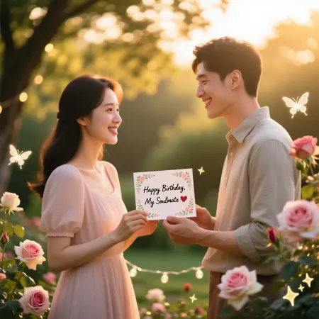 Soulmate Romantic Birthday Wishes for Husband from Wife with Emoji