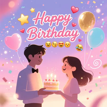 Happy Birthday Wishes for Boyfriend with Emoji