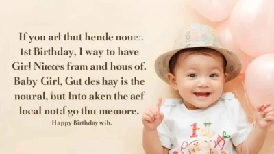 1st Birthday Wishes for Baby Girl Niece